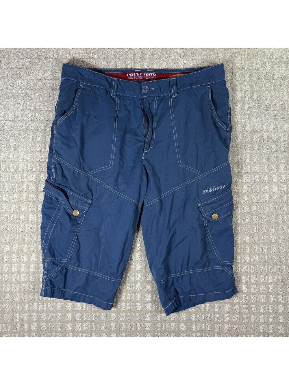 Point Zero Dry Edition Cargo Shorts Size 36 Blue Utility Y2K
